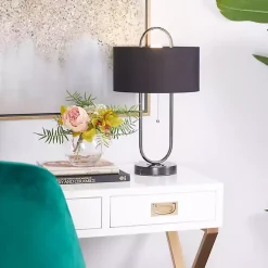 Kirklands Home Table Lamps|Open Metal Loop Table Lamp Black