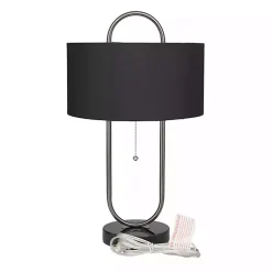 Kirklands Home Table Lamps|Open Metal Loop Table Lamp Black