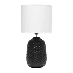 Kirklands Home Table Lamps|Purled Ceramic Table Lamp Black