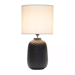 Kirklands Home Table Lamps|Purled Ceramic Table Lamp Black