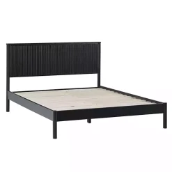 Kirklands Home Beds & Headboards|Reeded Headboard Queen Bed Black