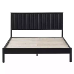 Kirklands Home Beds & Headboards|Reeded Headboard Queen Bed Black