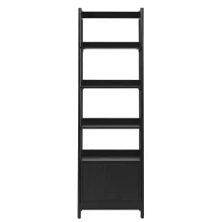 Kirklands Home Bookshelves|Reeded Wood Holmes Narrow Bookcase Black