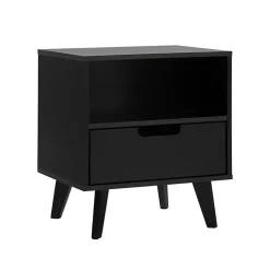 Kirklands Home Nightstands|Riviera Single Drawer Nightstand Black