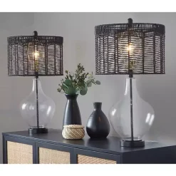 Kirklands Home Table Lamps|Rope Jenny Table Lamps, Set of 2 Black