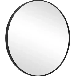 Kirklands Home Framed Mirrors|Round Simple Frame Medium Wall Mirror Black