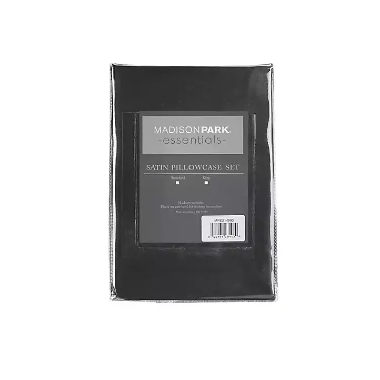Kirklands Home Bed Sheets|Satin Standard 2-pc. Pillow Case Set Black