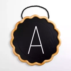 Kirklands Home Monogram Wall Decor|Black Scalloped Monogram A Wall Plaque