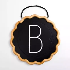 Kirklands Home Monogram Wall Decor|Black Scalloped Monogram B Wall Plaque
