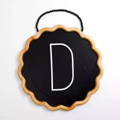 Kirklands Home Monogram Wall Decor|Black Scalloped Monogram D Wall Plaque