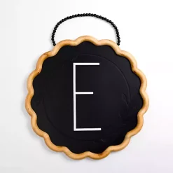 Kirklands Home Monogram Wall Decor|Black Scalloped Monogram E Wall Plaque