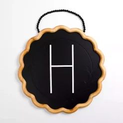 Kirklands Home Monogram Wall Decor|Black Scalloped Monogram H Wall Plaque