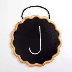 Kirklands Home Monogram Wall Decor|Black Scalloped Monogram J Wall Plaque