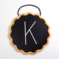 Kirklands Home Monogram Wall Decor|Black Scalloped Monogram K Wall Plaque