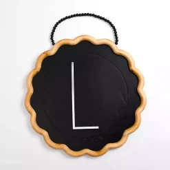 Kirklands Home Monogram Wall Decor|Black Scalloped Monogram L Wall Plaque