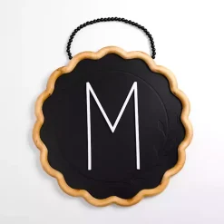 Kirklands Home Monogram Wall Decor|Black Scalloped Monogram M Wall Plaque