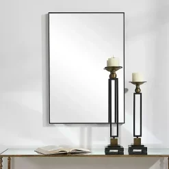 Kirklands Home Framed Mirrors|Simple Frame Rectangle Wall Mirror Black
