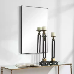 Kirklands Home Framed Mirrors|Simple Frame Rectangle Wall Mirror Black