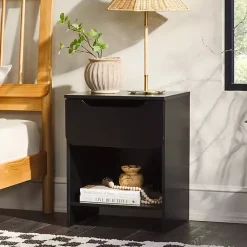 Kirklands Home Nightstands|Stanley Single Drawer Nightstand Black