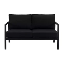 Kirklands Home Outdoor Seating|Sunbrella Cushions Holland Outdoor Loveseat Black