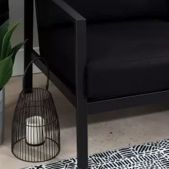 Kirklands Home Outdoor Seating|Sunbrella Cushions Holland Outdoor Loveseat Black