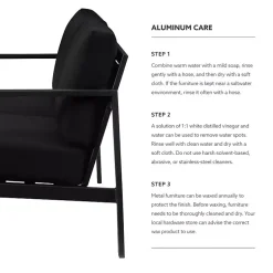 Kirklands Home Outdoor Seating|Sunbrella Cushions Holland Outdoor Loveseat Black