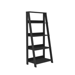 Kirklands Home Office Furniture|4-Tier Ladder Bookshelf Black