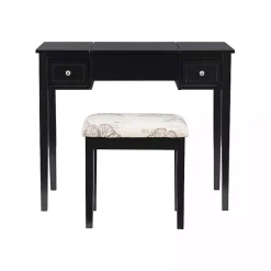 Kirklands Home Dressers & Chests|Virginia Butterfly 2-pc. Vanity Set Black
