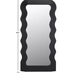Kirklands Home Full Length & Floor Mirrors|Wavy Mayha Leaner Mirror Black