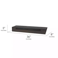 Kirklands Home Shelves|Black Wedge Wood Large Floating Shelf