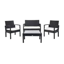 Kirklands Home Outdoor Sets|Black Wicker Frame 4-pc. Outdoor Living Set