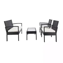 Kirklands Home Outdoor Sets|Black Wicker Frame 4-pc. Outdoor Living Set