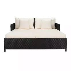 Kirklands Home Outdoor Seating|Black Wicker Outdoor Daybed