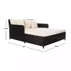 Kirklands Home Outdoor Seating|Black Wicker Outdoor Daybed