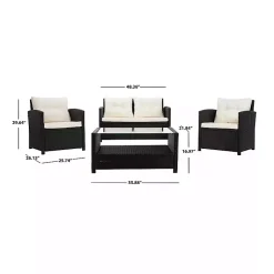 Kirklands Home Outdoor Sets|Black Wicker 4-pc. Deluxe Outdoor Living Set