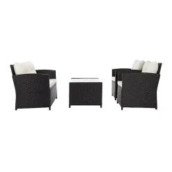 Kirklands Home Outdoor Sets|Black Wicker 4-pc. Deluxe Outdoor Living Set