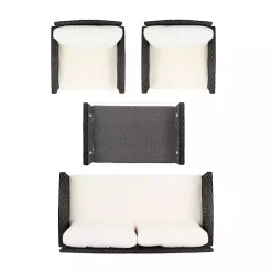 Kirklands Home Outdoor Sets|Black Wicker 4-pc. Deluxe Outdoor Living Set