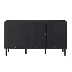 Kirklands Home Cabinets & Sideboards|Black Wood and Cane Arched Sideboard Cabinet