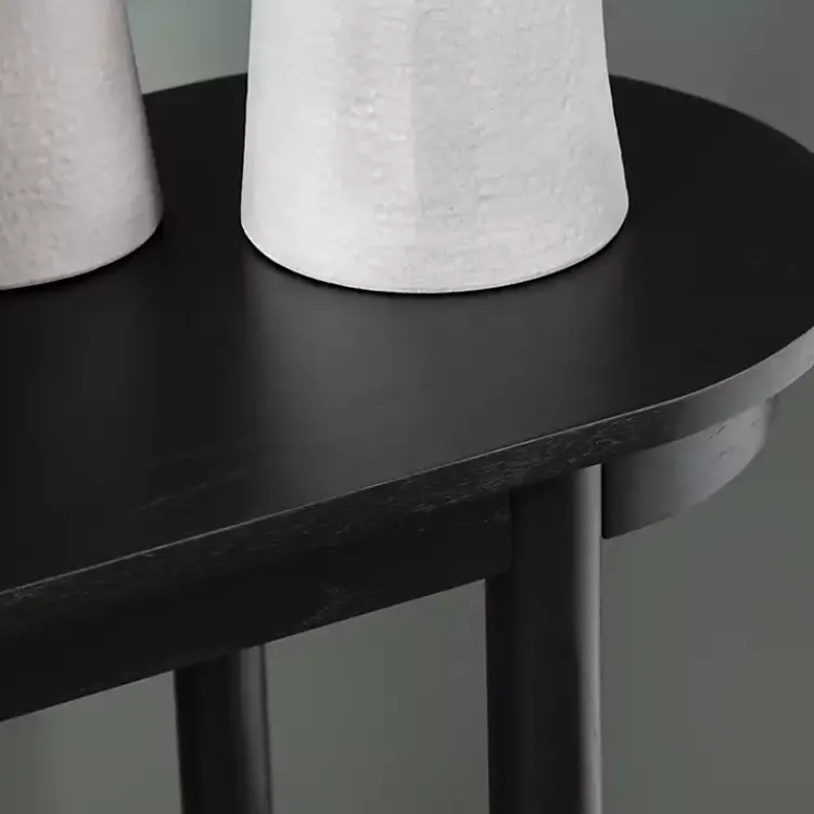 Kirklands Home Console Tables|Wood and Rattan Boho Console Table Black