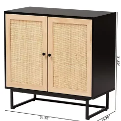Kirklands Home Cabinets & Sideboards|Wood and Rattan 2-Door Cabinet Black