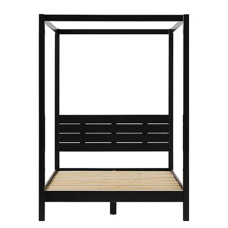 Kirklands Home Beds & Headboards|Wood Canopy Full Bed Black