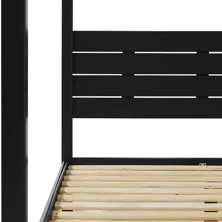 Kirklands Home Beds & Headboards|Wood Canopy Full Bed Black