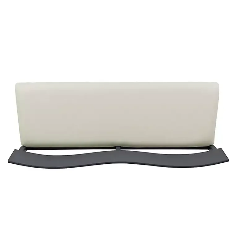 Kirklands Home Benches & Ottomans|Black Wood Cream Upholstered Bench White