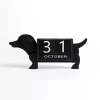 Discount Black Wood Dachshund Block Calendar Decorative Accents