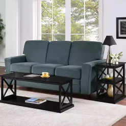 Kirklands Home Console Tables|Wood Double X Sides Console Table Black