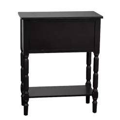 Kirklands Home Console Tables|Wood 4-Drawer Barrett Console Table Black