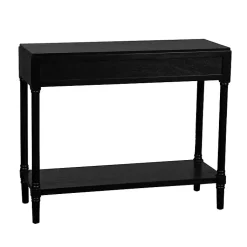 Kirklands Home Console Tables|Wood 2-Drawer Layla Console Table Black