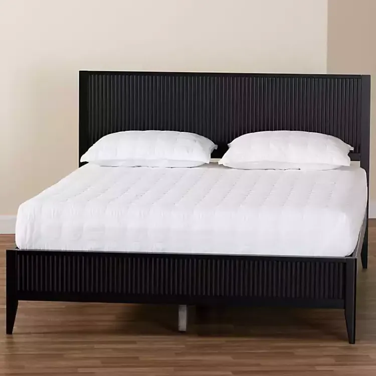 Kirklands Home Beds & Headboards|Wood Fluted Headboard Primrose King Bed Black
