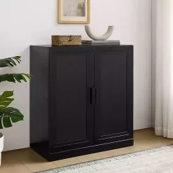 Kirklands Home Cabinets & Sideboards|Wood Grain Stackable Storage Cabinet Black