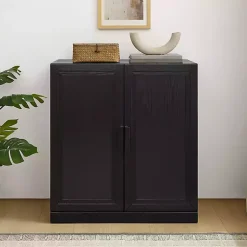 Kirklands Home Cabinets & Sideboards|Wood Grain Stackable Storage Cabinet Black